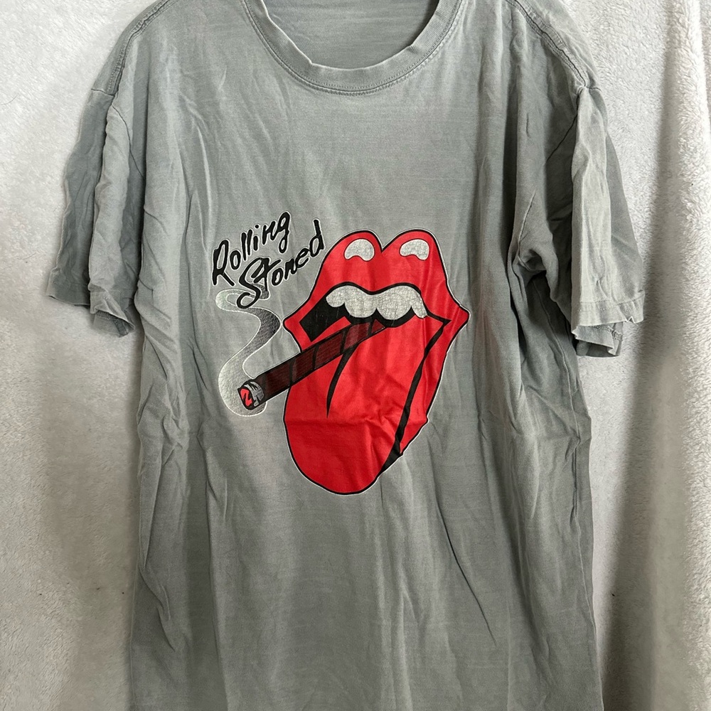 Rolling Stoned Gray T-Shirt with Red Graphic